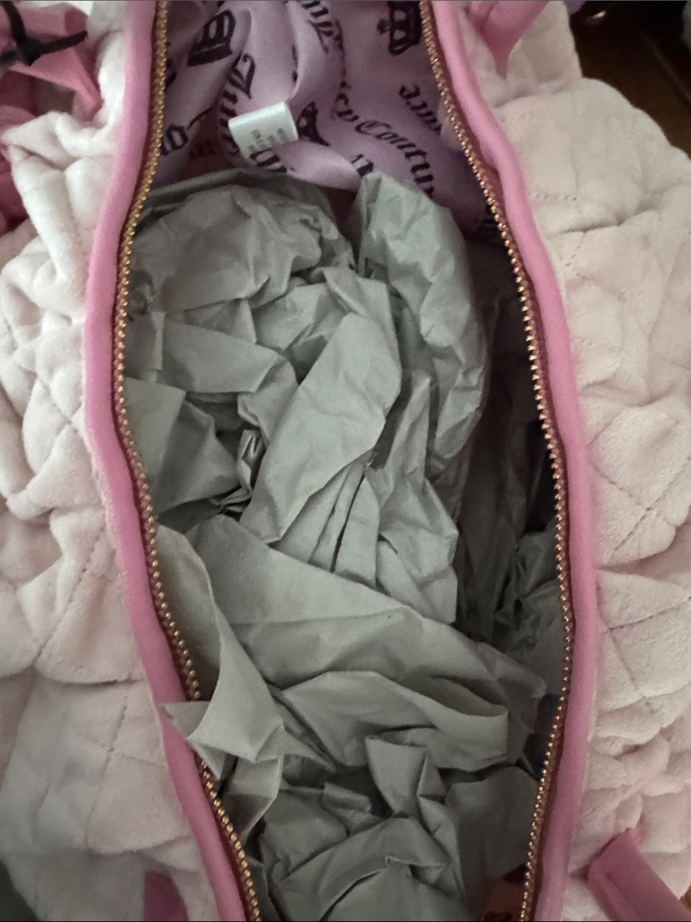 Juicy Couture Light Pink Quilted Satchel with Bow - Picture 5 of 5